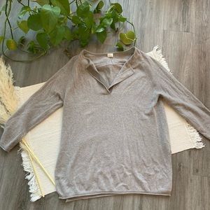 Poetry V-Neck Gray Cashmere Sweater